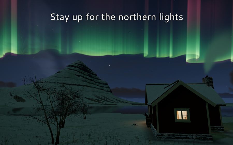 Northern lights over the cottage