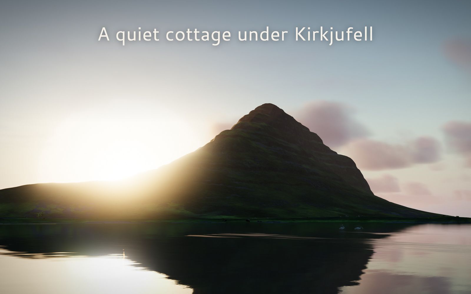The lake below Kirkjufell in the evening light